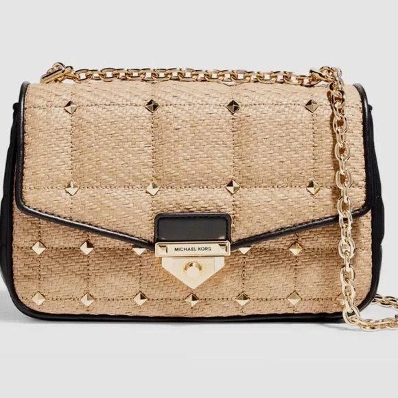 Michael Kors Soho🤎 Large Stud Quilted Chain Shoulder Bag - Picture 1 of 16